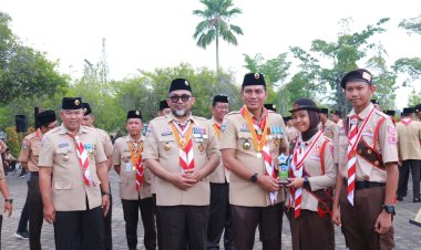 Ka.Kwarda Jambi Hadiri Apel Puncak Peringatan Hari Pramuka ke 62 Tingkat Kwarcab Batanghari