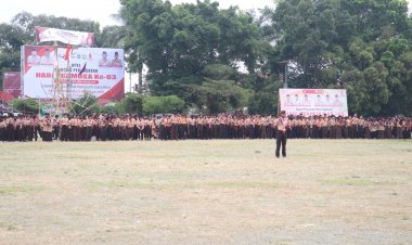 Rame ! Pramuka ngumpul di Lapangan Merdeka Sungai Penuh;   Apel Puncak Hari Pramuka ke-63, Meriah.