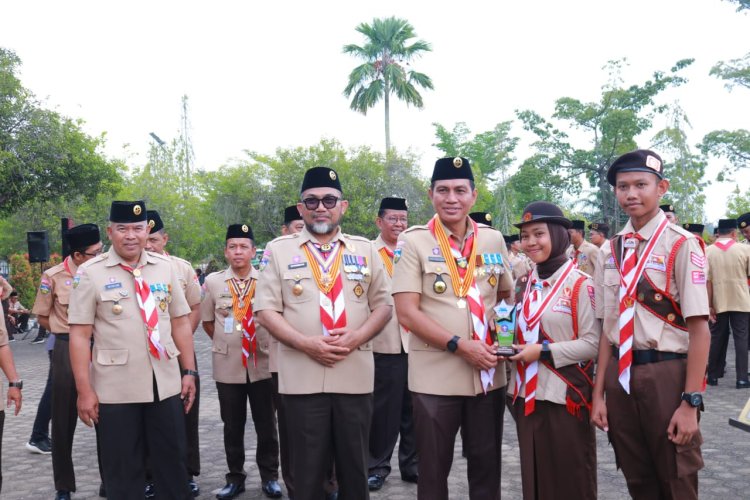 Ka.Kwarda Jambi Hadiri Apel Puncak Peringatan Hari Pramuka ke 62 Tingkat Kwarcab Batanghari