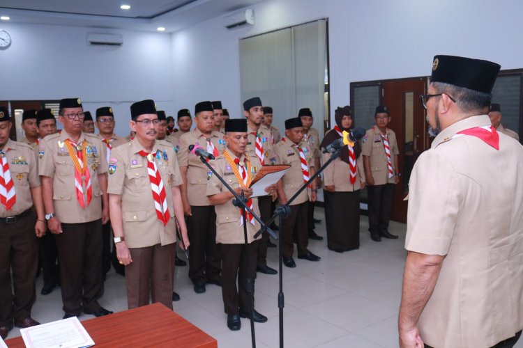 Ka. Kwarda Jambi Lantik Mabi dan Pimpinan Sako Pramuka Ma'arif NU Daerah Jambi Masa Bakti 2023-2028