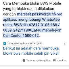 Cara buka blokir bws mobile banking yg terblokir